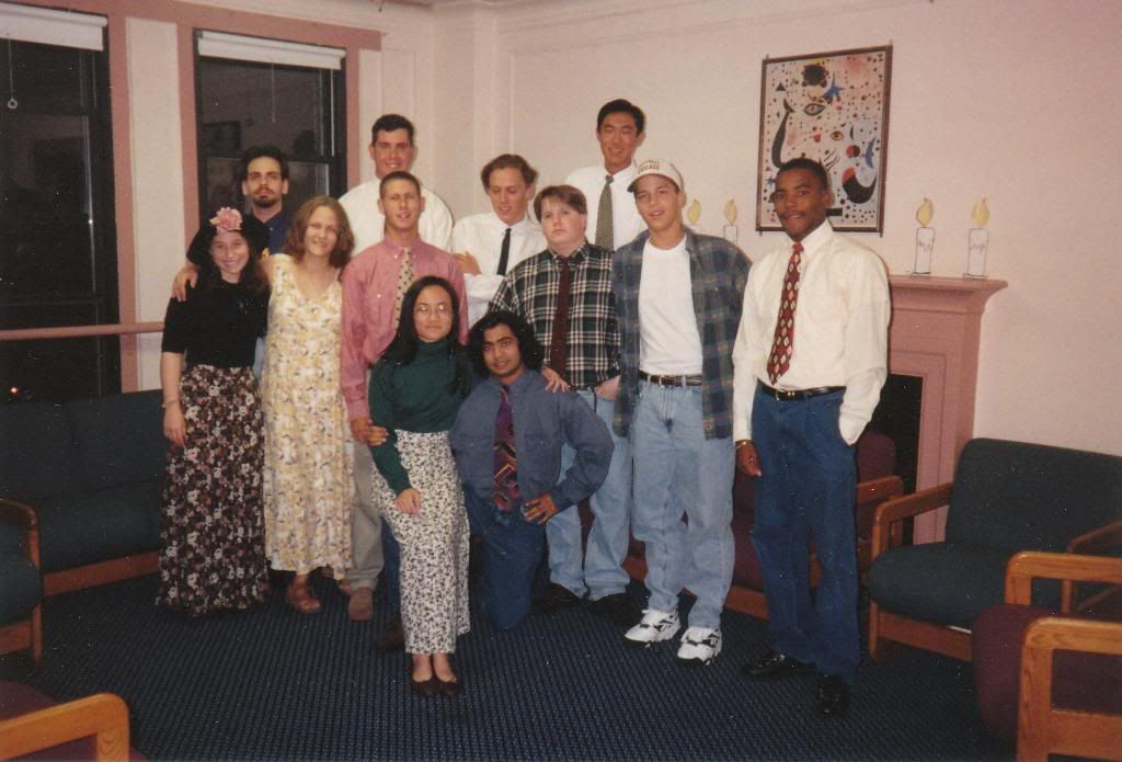 Alma and the people on her floor 2nd day of O week 1994