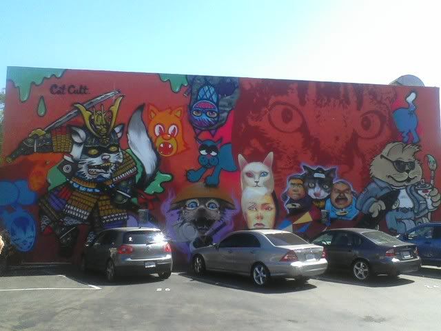 Wall of bank parking lot in North Park, San Diego