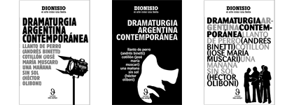 Composición con propuestas de tapa para Dramaturgia Argentina Contemporánea, La Voz del Espejo, 2007, por Federico Díaz Mastellone