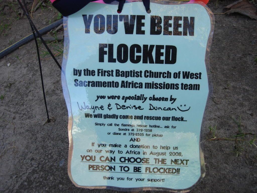 A charity flocking sign source: west-sacramento