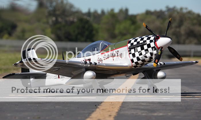 RC Radio Control Controlled P51 Mustang Large Scale Plane Silver With