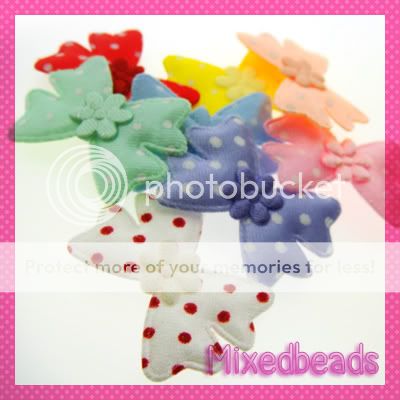 THIS AUCTION IS FOR A 40 PIECE LOT OF ASSORTED SATIN POLKA DOT BOW 