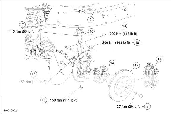 2000 Ford excursion wheel bearing torque