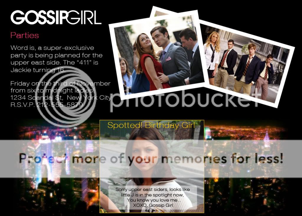 Gossip Girl Invitation 4