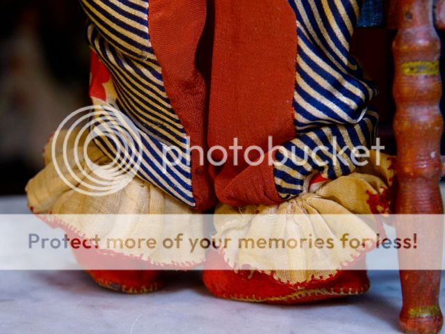 Rare 12Antique Stockinette Cloth Circus Cloth Clown Doll Silk/Felt 