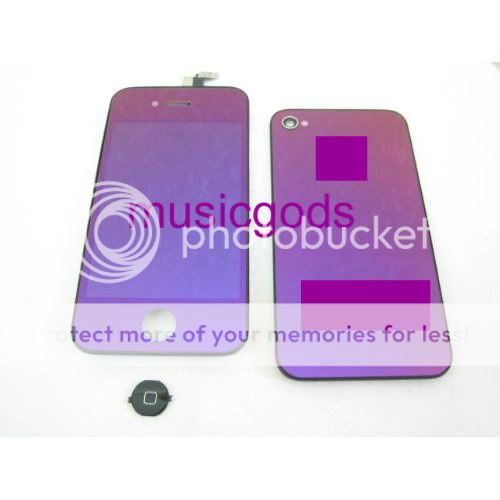 Iphone 4 conversion kit digitizer+lcd back cove & home button PURPLE 